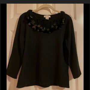 Norton and company long sleeve black blouse. Size small